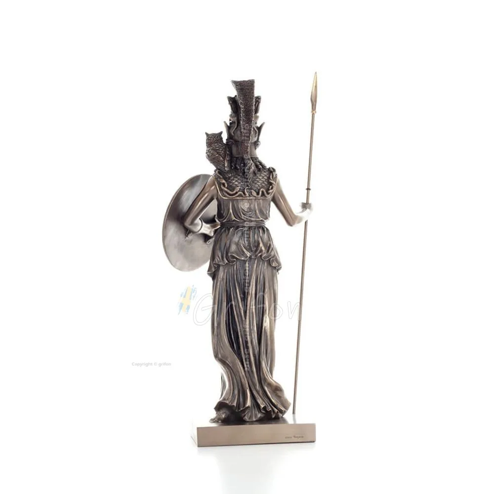 Veronese Design Αθηνά Μπρούτζινο Άγαλμα με Ακόντιο, Ασπίδα και Κουκουβάγια 50 cm - Image 3